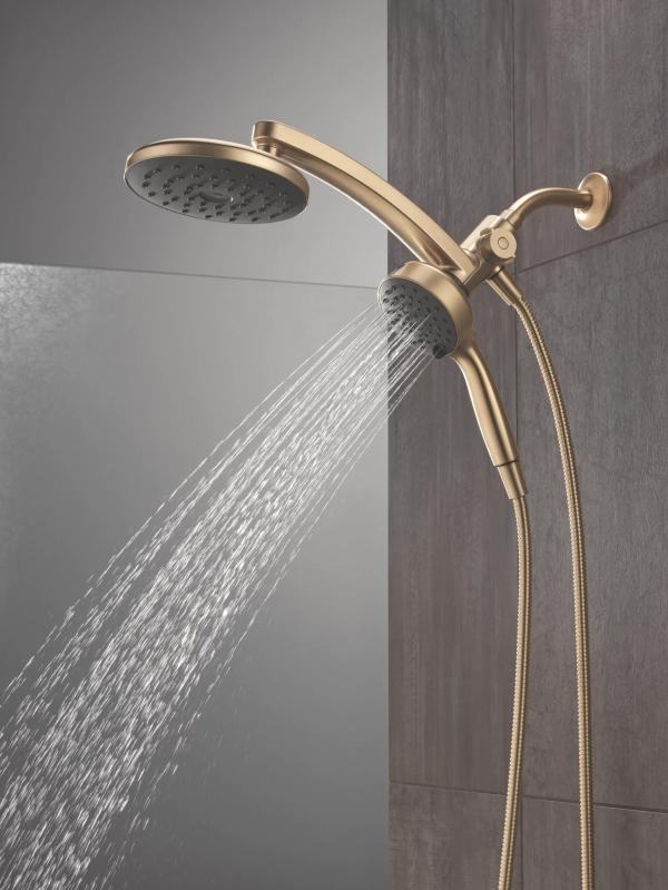 DELTA Universal Showering Components PivotPro 3-in-1 Combination Shower with TouchClean Spray Face — Champagne Bronze