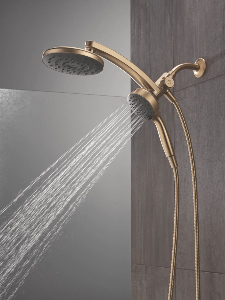 DELTA Universal Showering Components PivotPro 3-in-1 Combination Shower with TouchClean Spray Face — Champagne Bronze