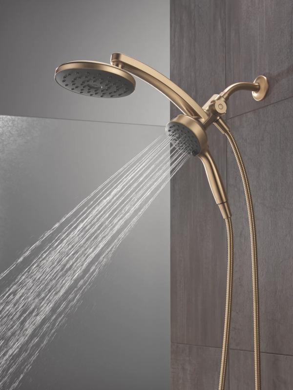 DELTA Universal Showering Components PivotPro 3-in-1 Combination Shower with TouchClean Spray Face — Champagne Bronze