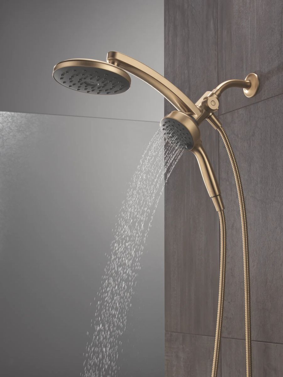 DELTA Universal Showering Components PivotPro 3-in-1 Combination Shower with TouchClean Spray Face — Champagne Bronze