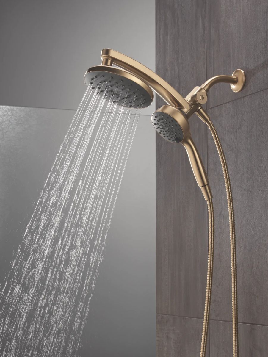 DELTA Universal Showering Components PivotPro 3-in-1 Combination Shower with TouchClean Spray Face — Champagne Bronze