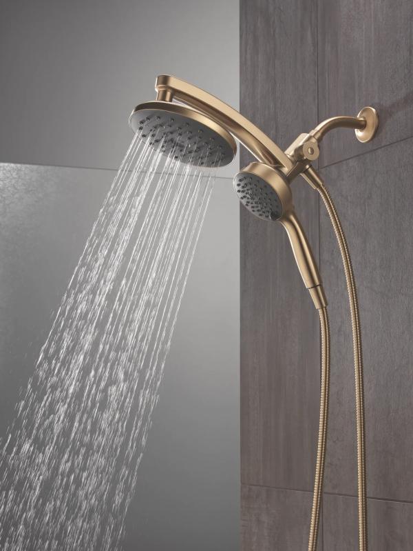 DELTA Universal Showering Components PivotPro 3-in-1 Combination Shower with TouchClean Spray Face — Champagne Bronze