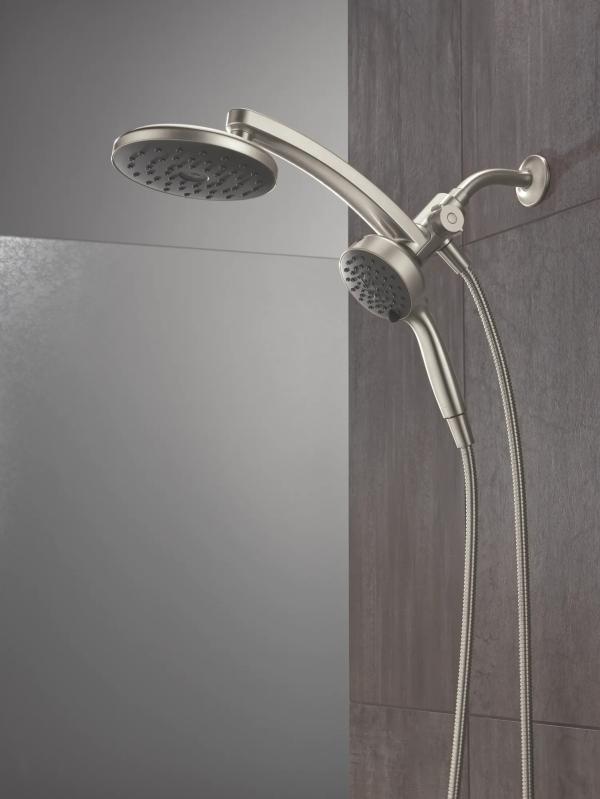 DELTA Universal Showering Components PivotPro 3-in-1 Combination Shower with TouchClean Spray Face — Spotshield Brushed Nickel
