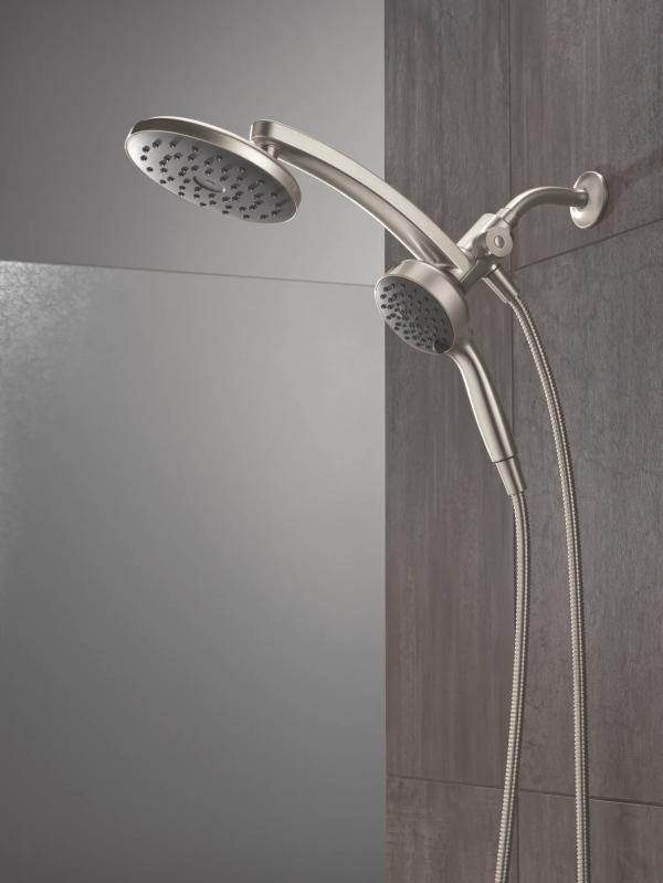 DELTA Universal Showering Components PivotPro 3-in-1 Combination Shower with TouchClean Spray Face — Spotshield Brushed Nickel