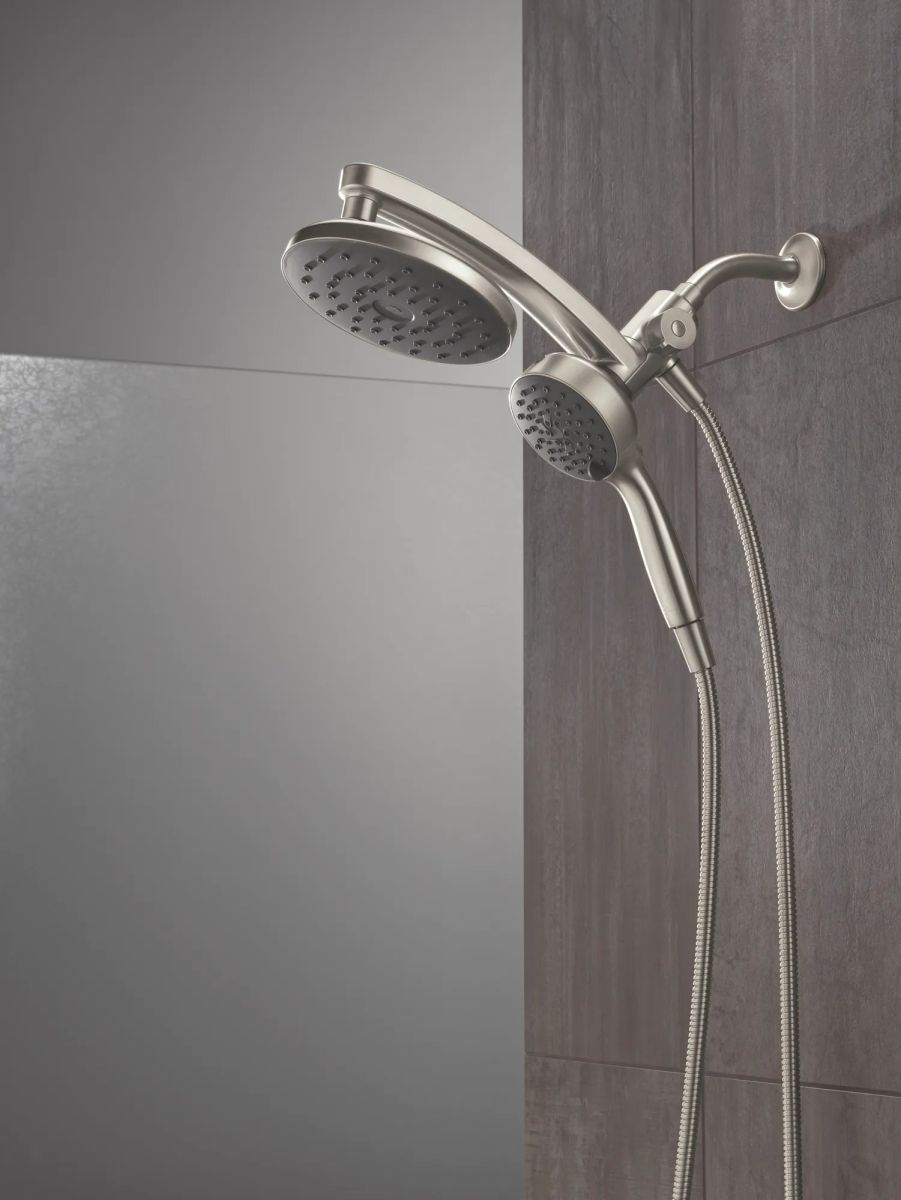 DELTA Universal Showering Components PivotPro 3-in-1 Combination Shower with TouchClean Spray Face — Spotshield Brushed Nickel