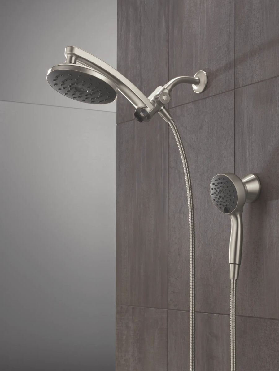 DELTA Universal Showering Components PivotPro 3-in-1 Combination Shower with TouchClean Spray Face — Spotshield Brushed Nickel