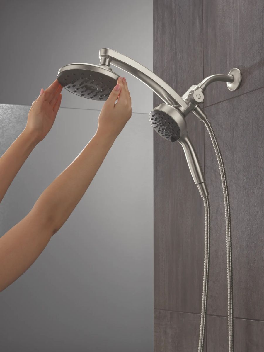DELTA Universal Showering Components PivotPro 3-in-1 Combination Shower with TouchClean Spray Face — Spotshield Brushed Nickel