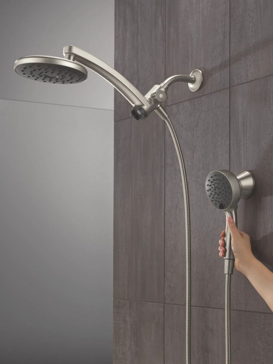DELTA Universal Showering Components PivotPro 3-in-1 Combination Shower with TouchClean Spray Face — Spotshield Brushed Nickel