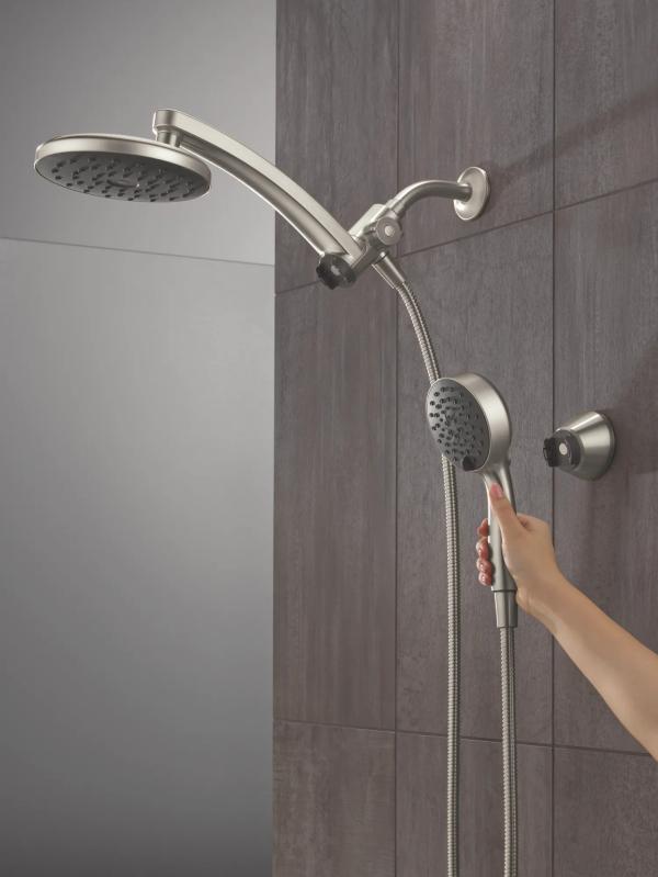 DELTA Universal Showering Components PivotPro 3-in-1 Combination Shower with TouchClean Spray Face — Spotshield Brushed Nickel