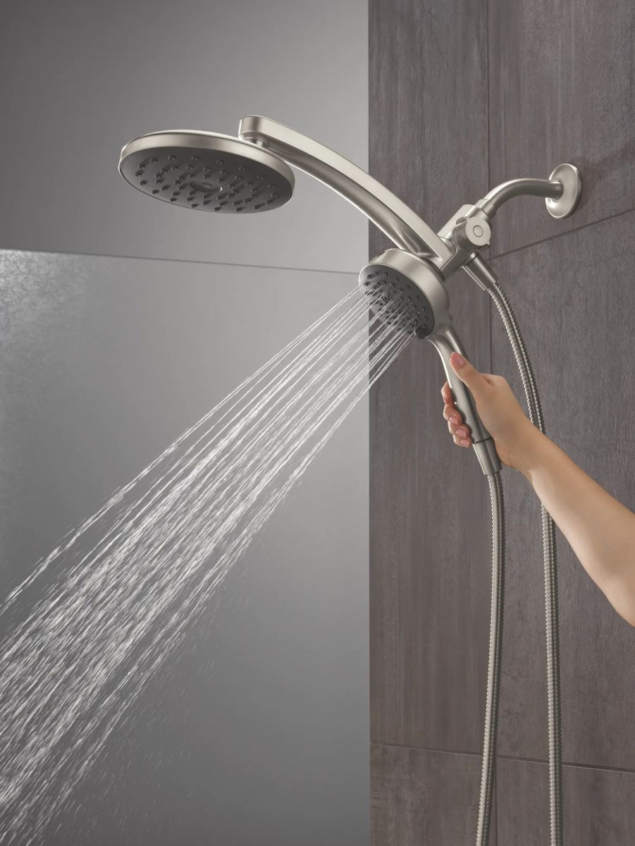 DELTA Universal Showering Components PivotPro 3-in-1 Combination Shower with TouchClean Spray Face — Spotshield Brushed Nickel