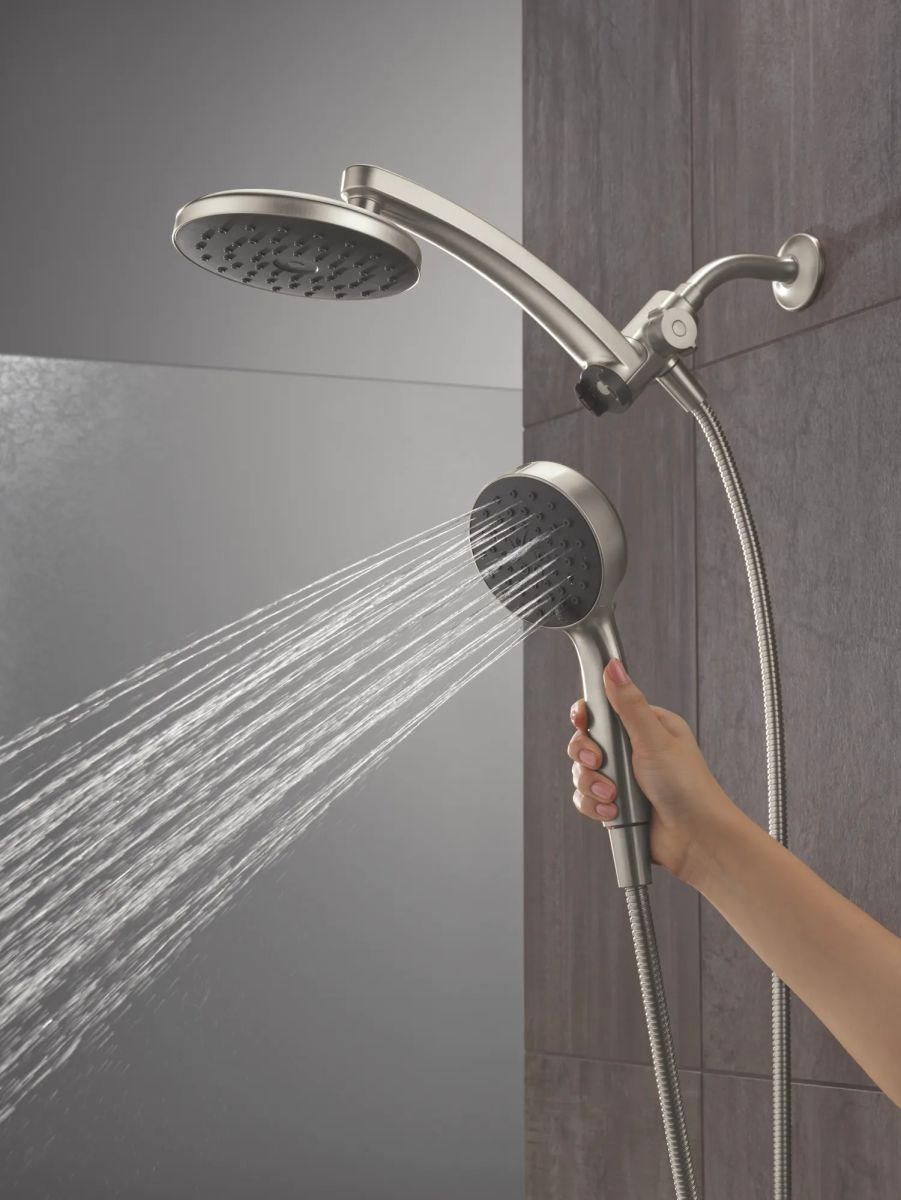 DELTA Universal Showering Components PivotPro 3-in-1 Combination Shower with TouchClean Spray Face — Spotshield Brushed Nickel