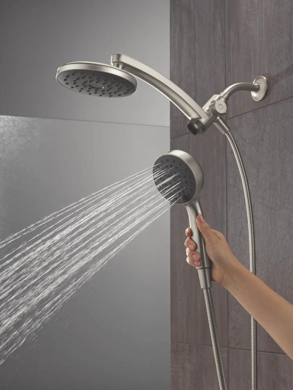 DELTA Universal Showering Components PivotPro 3-in-1 Combination Shower with TouchClean Spray Face — Spotshield Brushed Nickel