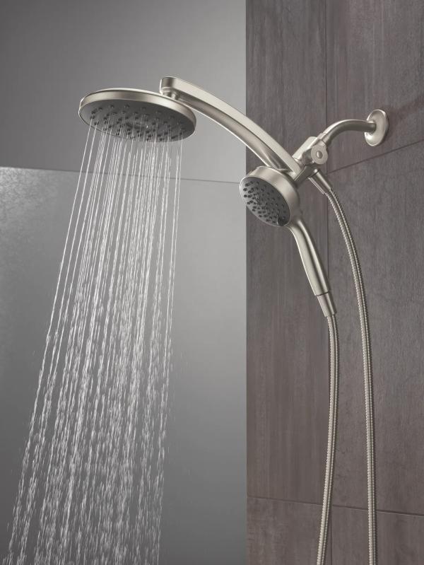 DELTA Universal Showering Components PivotPro 3-in-1 Combination Shower with TouchClean Spray Face — Spotshield Brushed Nickel