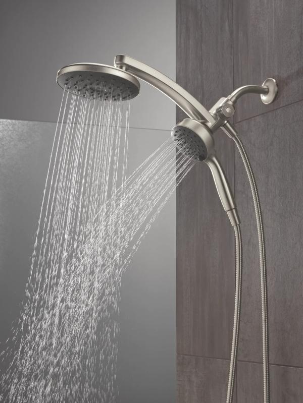 DELTA Universal Showering Components PivotPro 3-in-1 Combination Shower with TouchClean Spray Face — Spotshield Brushed Nickel