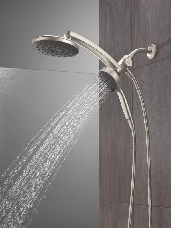 DELTA Universal Showering Components PivotPro 3-in-1 Combination Shower with TouchClean Spray Face — Spotshield Brushed Nickel