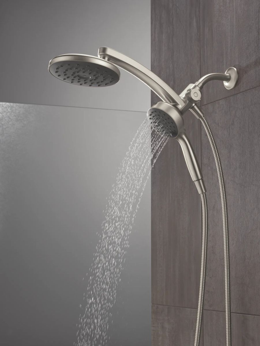 DELTA Universal Showering Components PivotPro 3-in-1 Combination Shower with TouchClean Spray Face — Spotshield Brushed Nickel