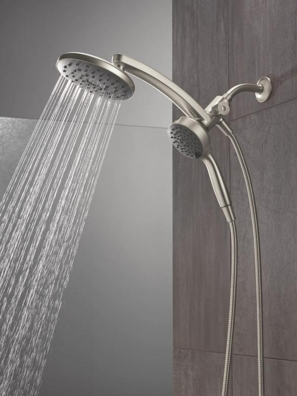 DELTA Universal Showering Components PivotPro 3-in-1 Combination Shower with TouchClean Spray Face — Spotshield Brushed Nickel