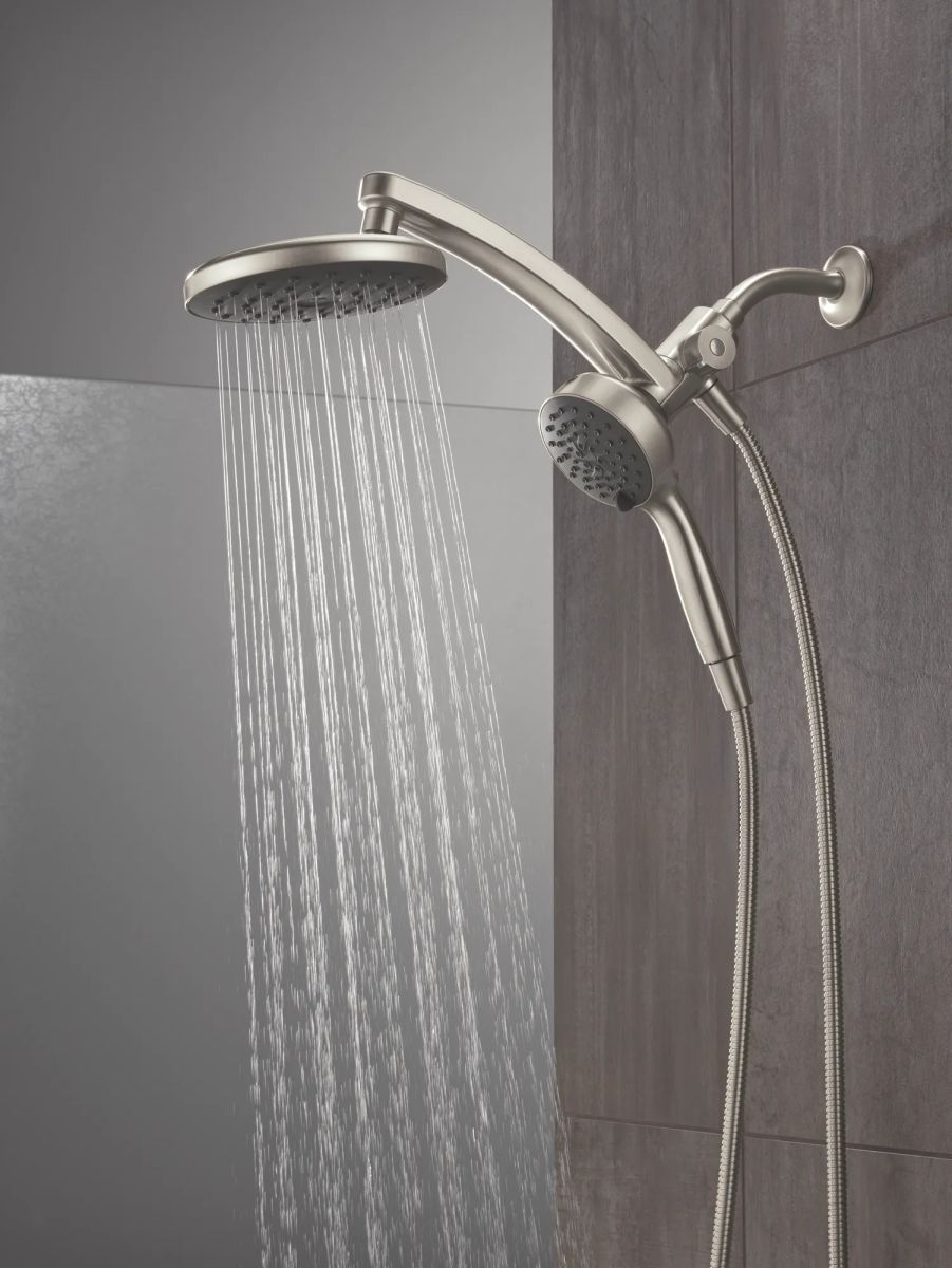DELTA Universal Showering Components PivotPro 3-in-1 Combination Shower with TouchClean Spray Face — Spotshield Brushed Nickel