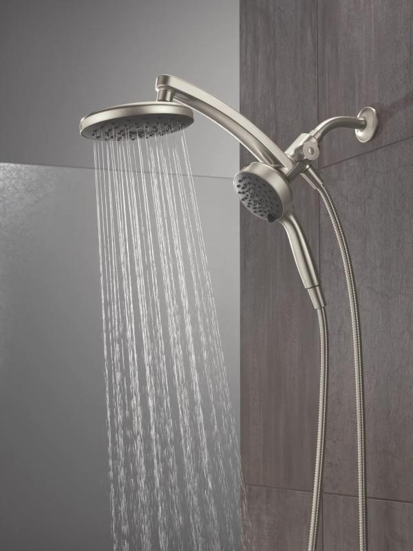 DELTA Universal Showering Components PivotPro 3-in-1 Combination Shower with TouchClean Spray Face — Spotshield Brushed Nickel