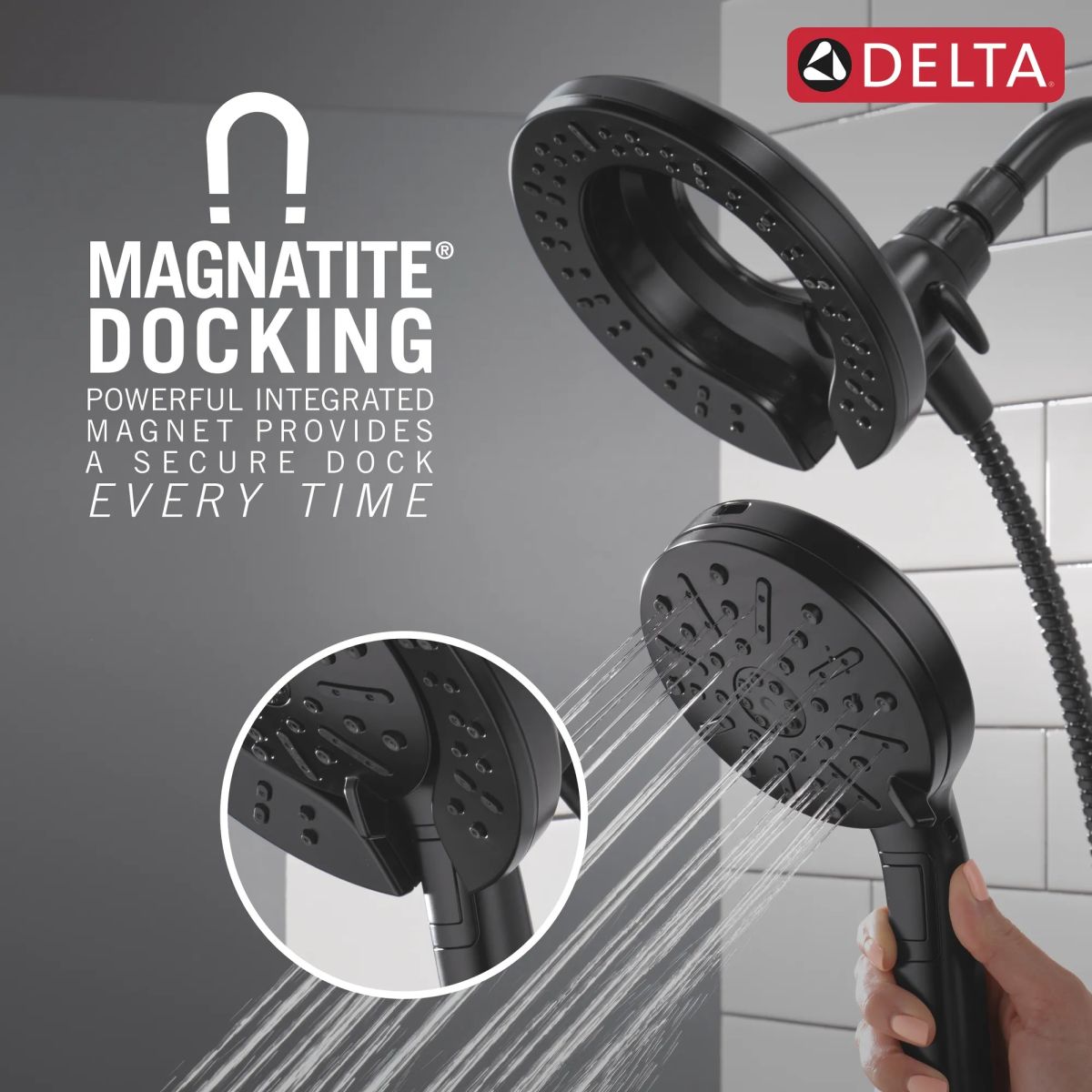 DELTA Universal Showering Components 6-Setting In2ition  with ProClean — Matte Black