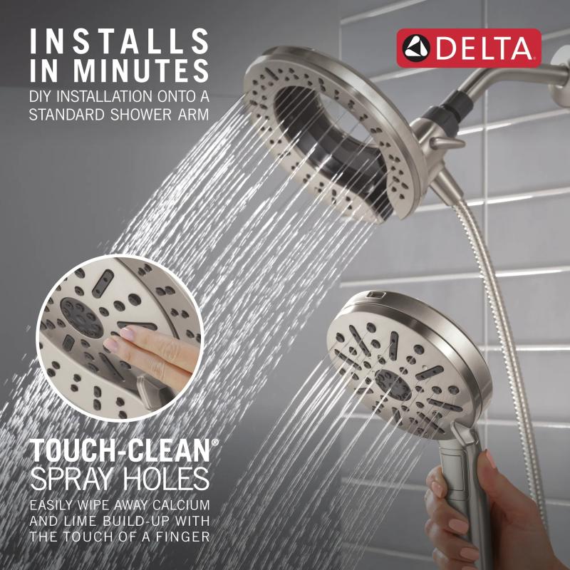 DELTA Universal Showering Components 6-Setting In2ition  with ProClean — Spotshield Brushed Nickel