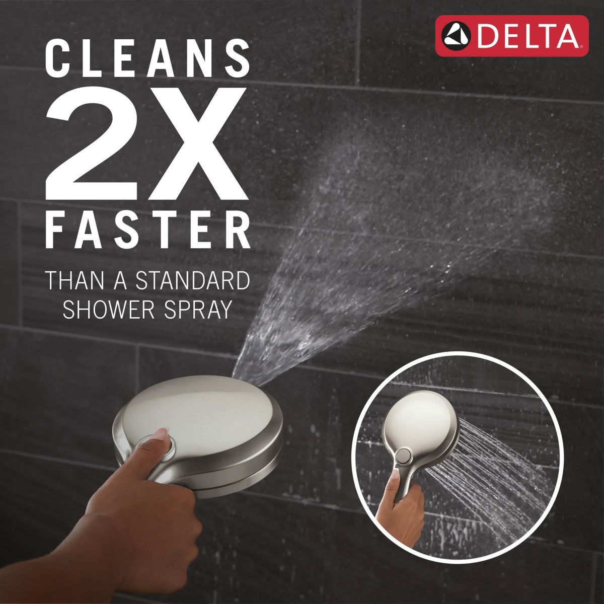 DELTA Universal Showering Components 6-Setting In2ition  with ProClean — Spotshield Brushed Nickel