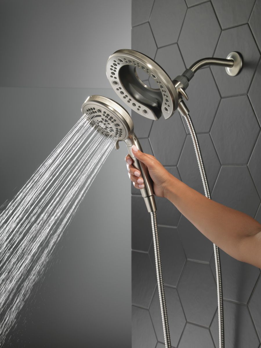 DELTA Universal Showering Components In2ition 7-Setting Two-in-One Shower — Spotshield Brushed Nickel