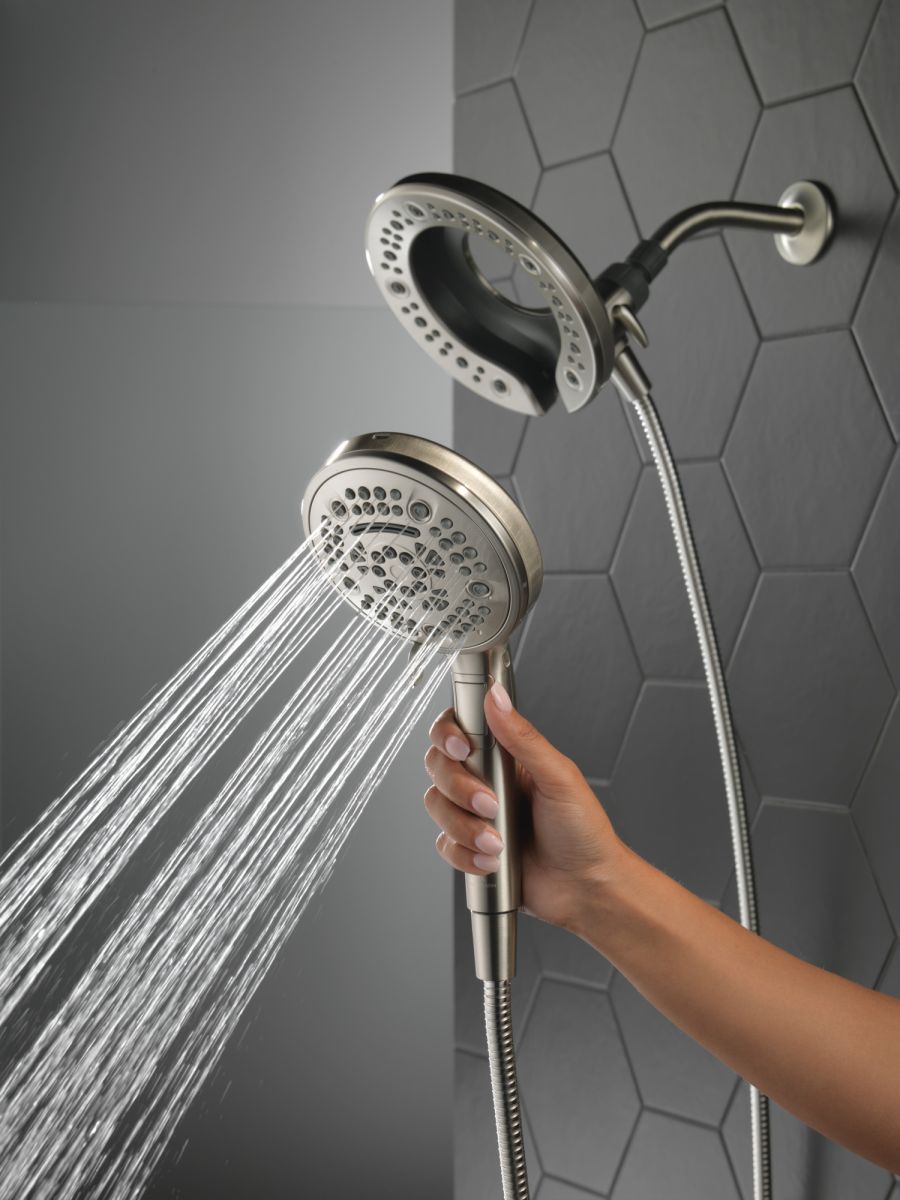DELTA Universal Showering Components In2ition 7-Setting Two-in-One Shower — Spotshield Brushed Nickel