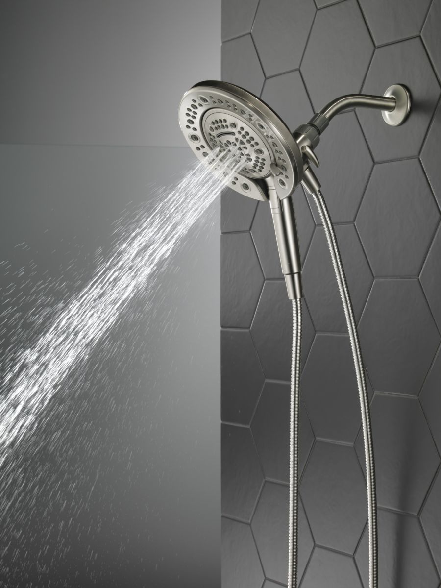DELTA Universal Showering Components In2ition 7-Setting Two-in-One Shower — Spotshield Brushed Nickel