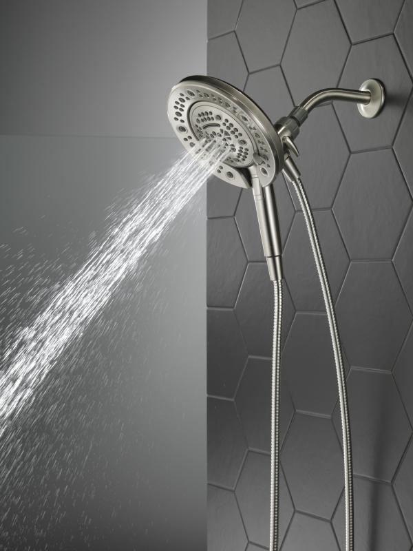 DELTA Universal Showering Components In2ition 7-Setting Two-in-One Shower — Spotshield Brushed Nickel