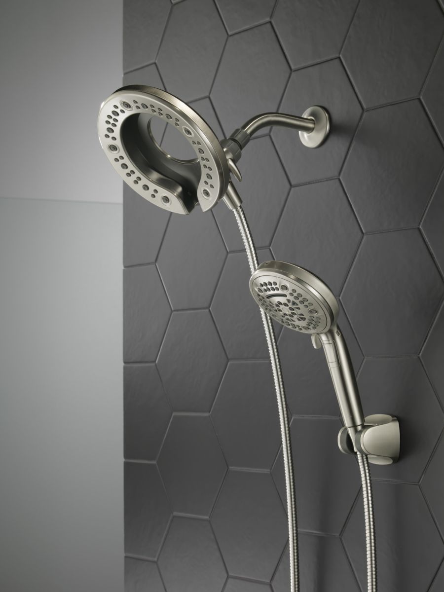 DELTA Universal Showering Components In2ition 7-Setting Two-in-One Shower — Satin Nickel
