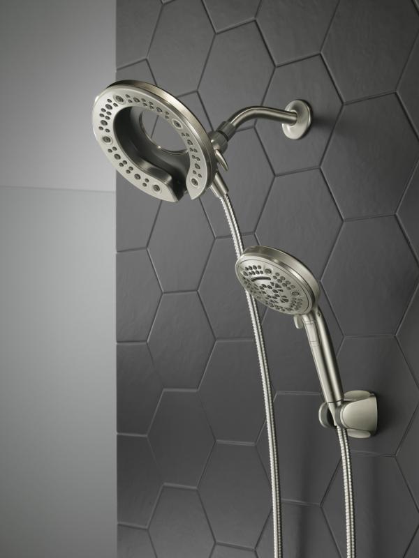 DELTA Universal Showering Components In2ition 7-Setting Two-in-One Shower — Satin Nickel