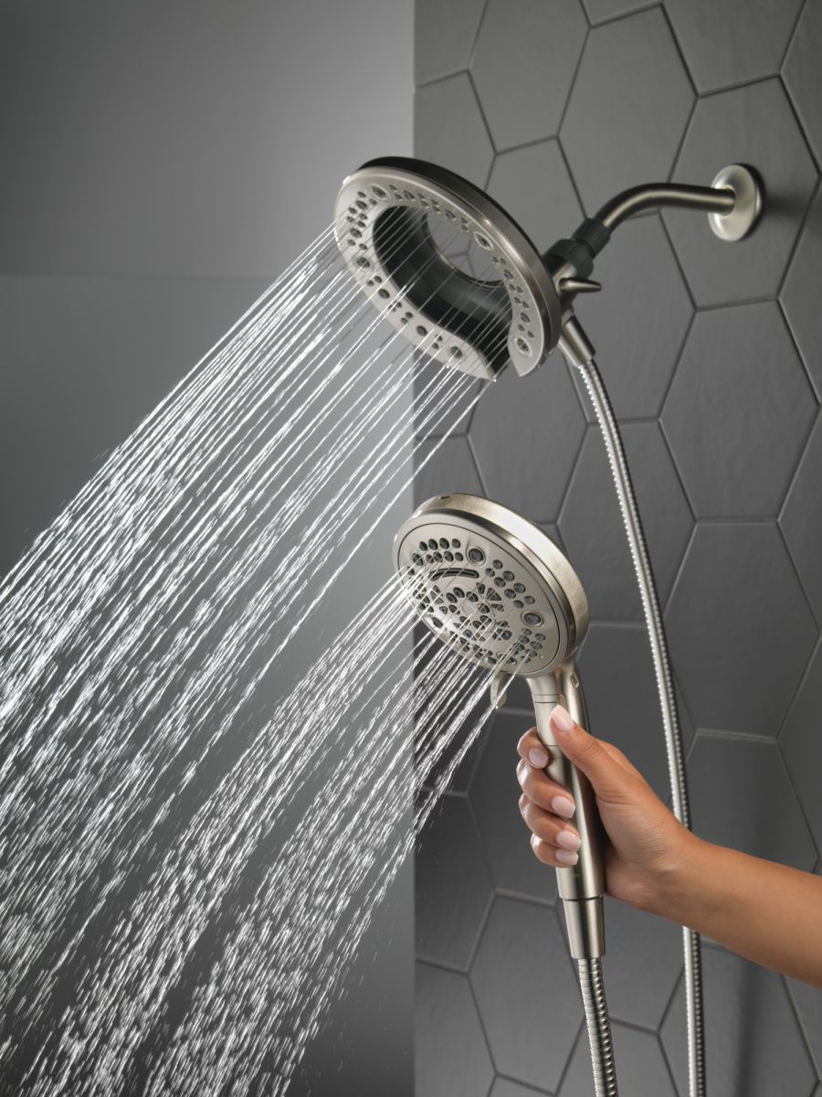 DELTA Universal Showering Components In2ition 7-Setting Two-in-One Shower — Satin Nickel