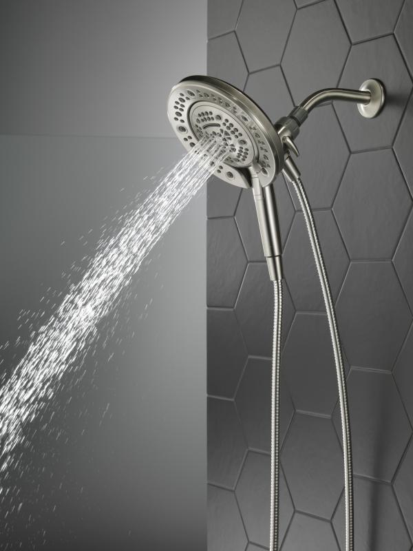 DELTA Universal Showering Components In2ition 7-Setting Two-in-One Shower — Satin Nickel