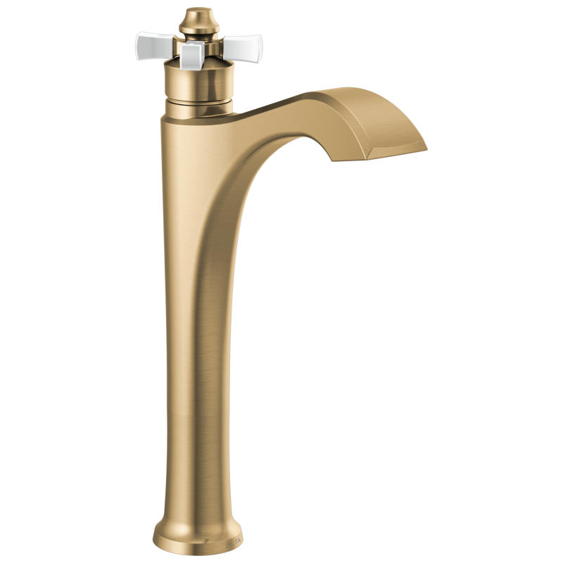 DELTA Dorval Single Handle Vessel Bathroom Faucet — Champagne Bronze / Porcelain