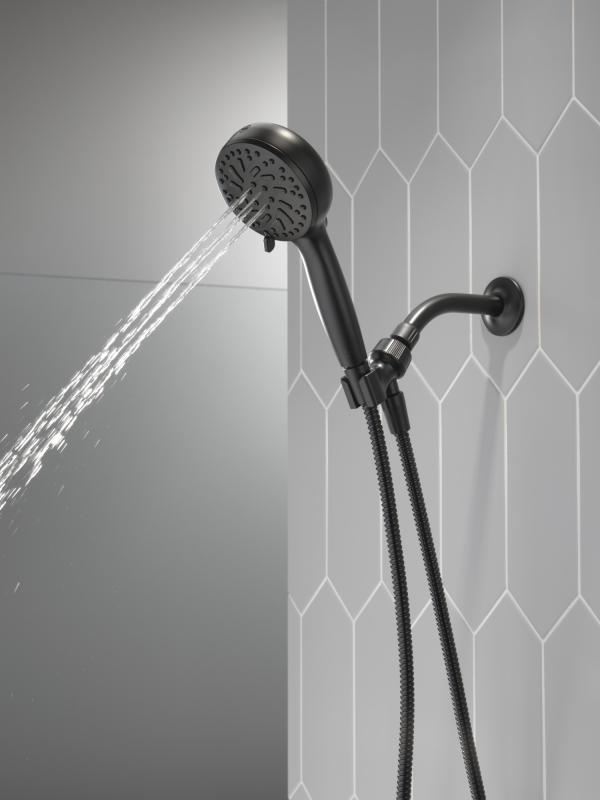 DELTA Universal Showering Components 6-Setting Hand Shower with Cleaning Spray — Matte Black