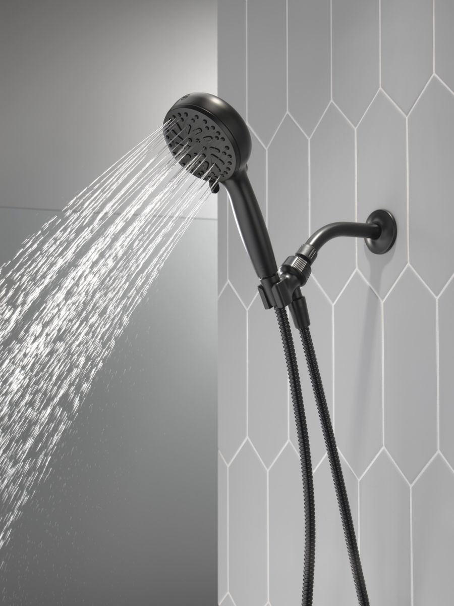 DELTA Universal Showering Components 6-Setting Hand Shower with Cleaning Spray — Matte Black