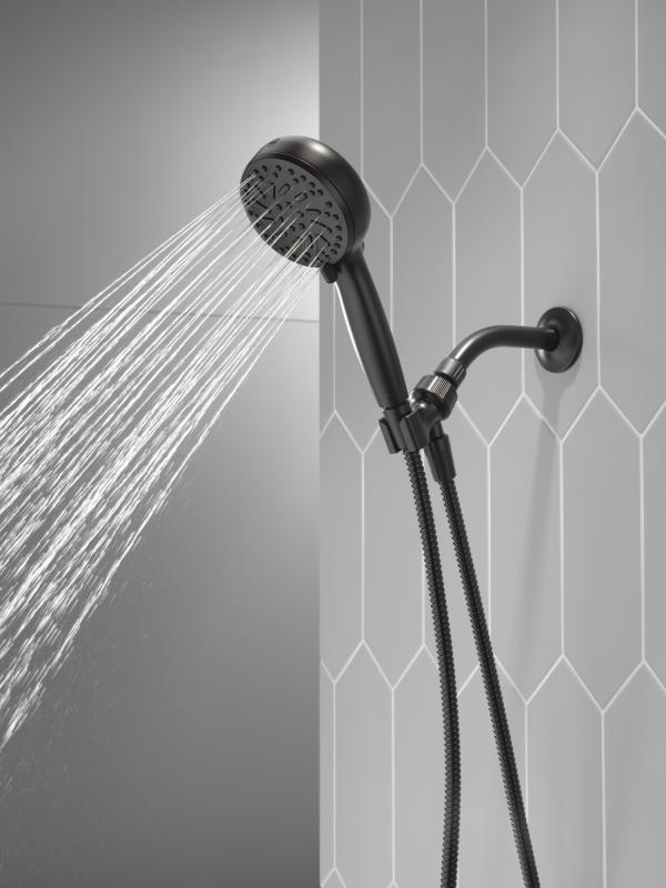 DELTA Universal Showering Components 6-Setting Hand Shower with Cleaning Spray — Matte Black