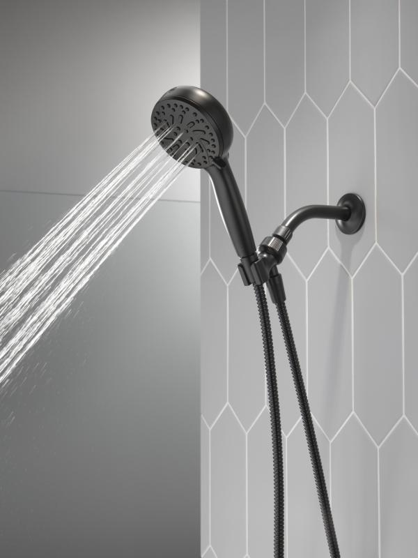 DELTA Universal Showering Components 6-Setting Hand Shower with Cleaning Spray — Matte Black