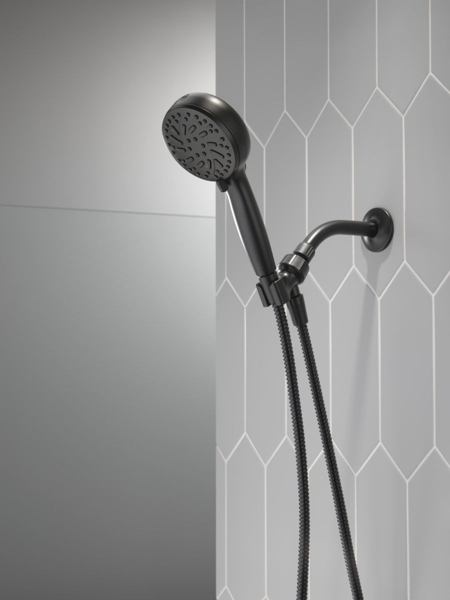 DELTA Universal Showering Components 6-Setting Hand Shower with Cleaning Spray — Matte Black