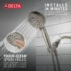DELTA Universal Showering Components 6-Setting Hand Shower with Cleaning Spray — Spotshield Brushed Nickel