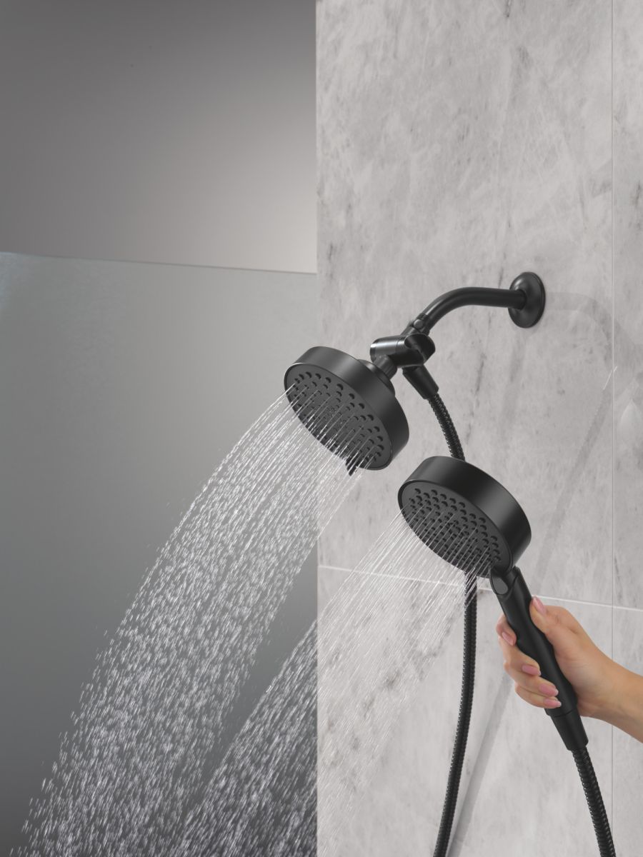 DELTA Universal Showering Components 5-Setting Two-in-One Combination Shower with Additional Mount — Matte Black