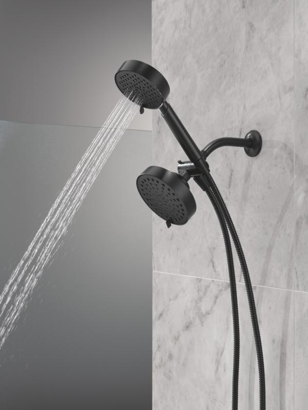 DELTA Universal Showering Components 5-Setting Two-in-One Combination Shower with Additional Mount — Matte Black