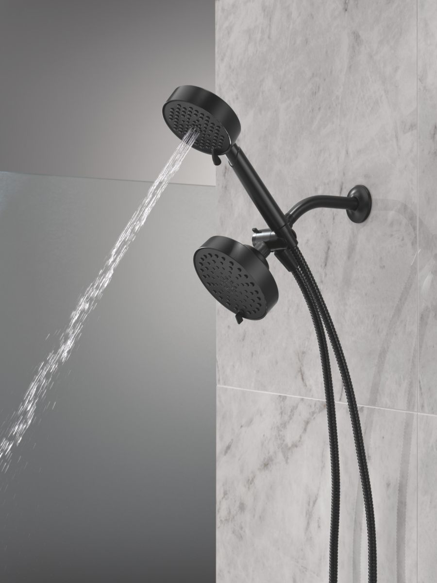 DELTA Universal Showering Components 5-Setting Two-in-One Combination Shower with Additional Mount — Matte Black