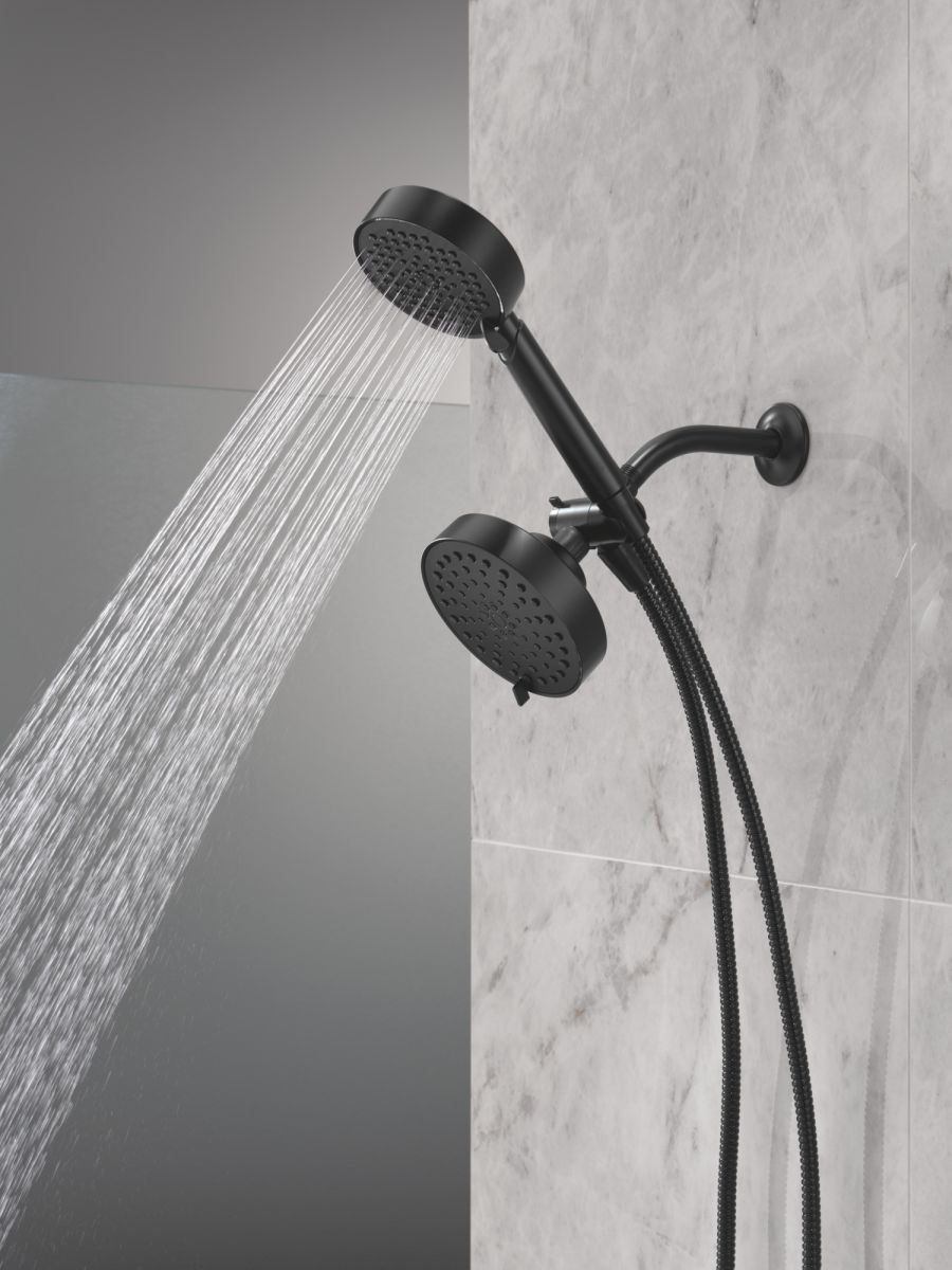 DELTA Universal Showering Components 5-Setting Two-in-One Combination Shower with Additional Mount — Matte Black