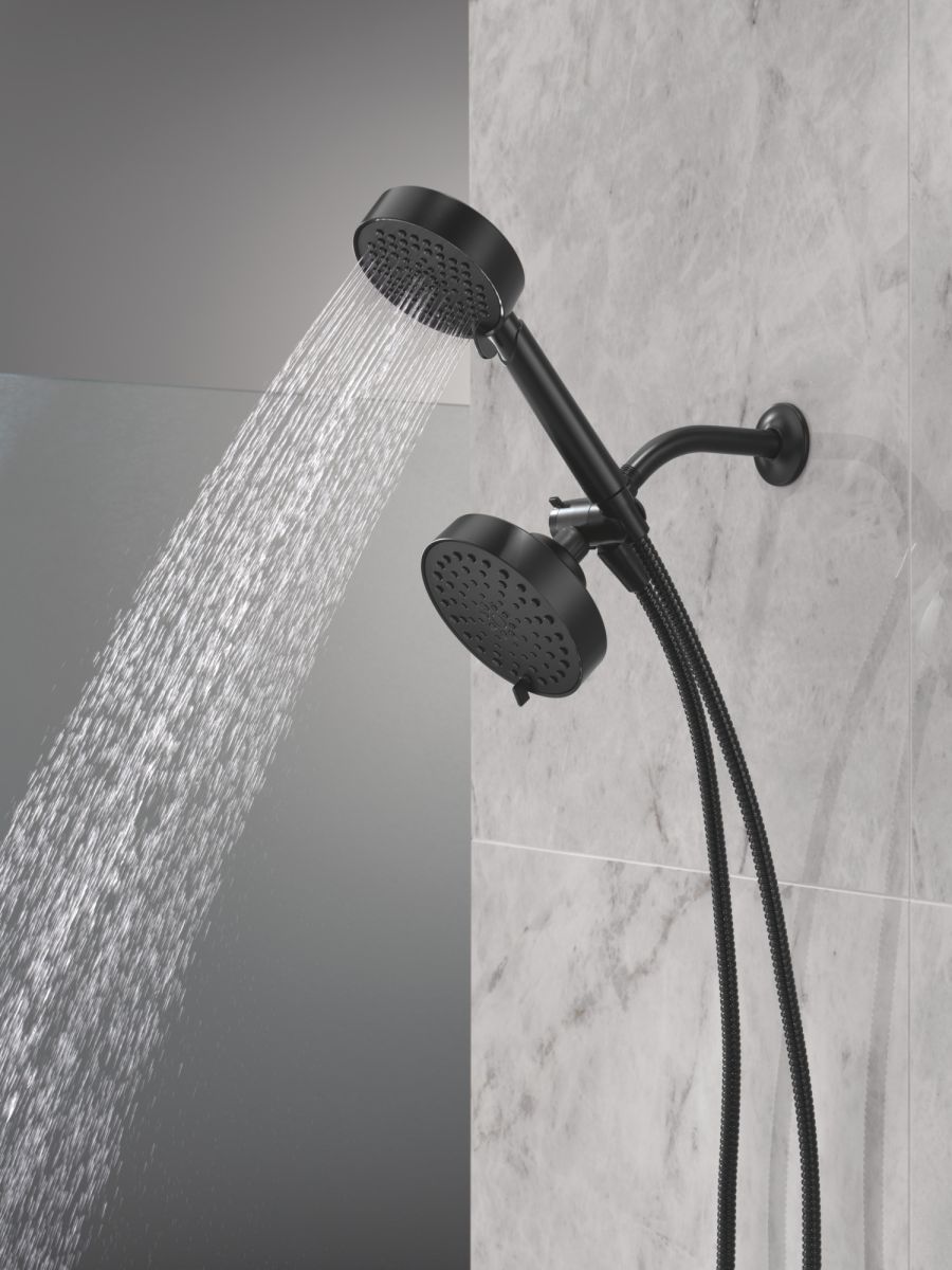 DELTA Universal Showering Components 5-Setting Two-in-One Combination Shower with Additional Mount — Matte Black