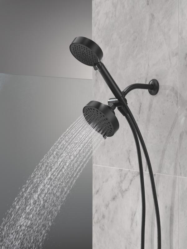 DELTA Universal Showering Components 5-Setting Two-in-One Combination Shower with Additional Mount — Matte Black