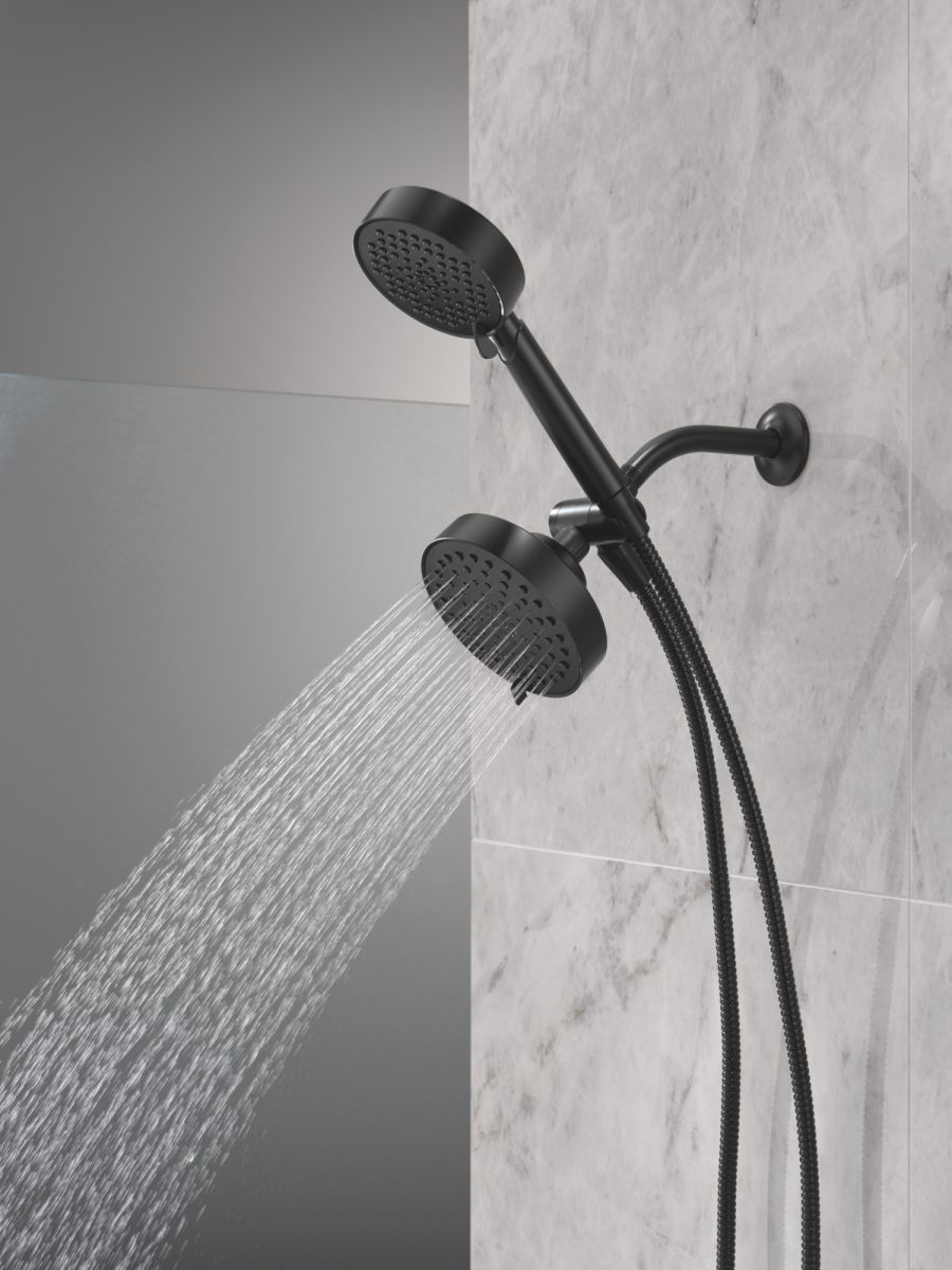 DELTA Universal Showering Components 5-Setting Two-in-One Combination Shower with Additional Mount — Matte Black
