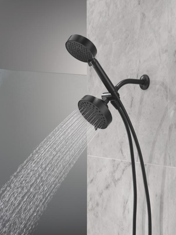 DELTA Universal Showering Components 5-Setting Two-in-One Combination Shower with Additional Mount — Matte Black