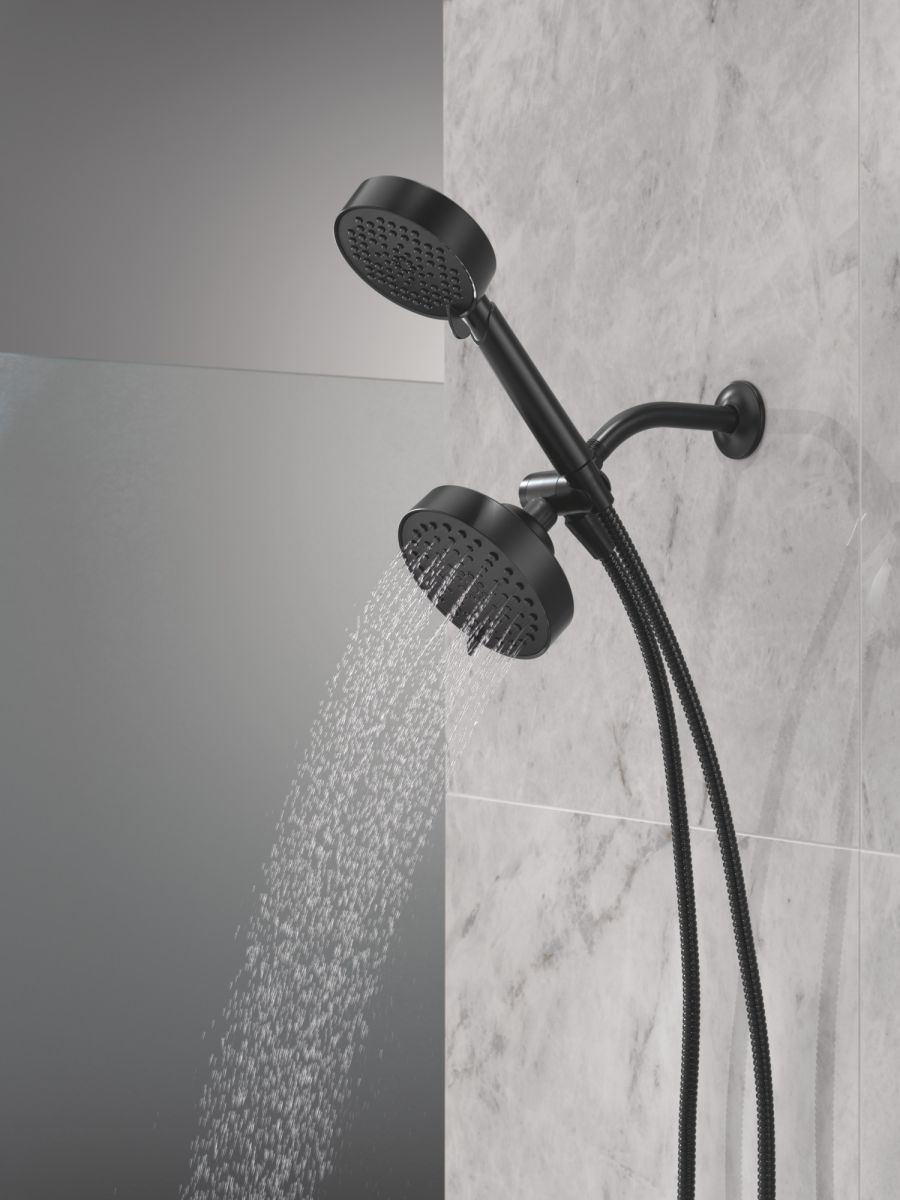DELTA Universal Showering Components 5-Setting Two-in-One Combination Shower with Additional Mount — Matte Black